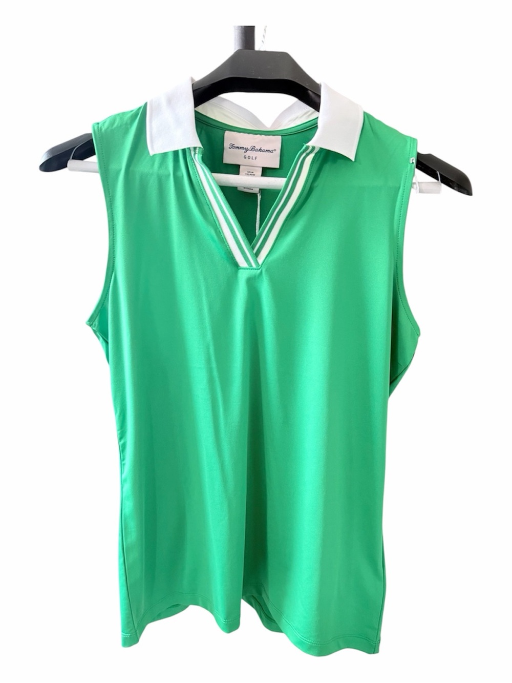 NWT Tommy Bahama Golf Women’s Small Green Sleeveless Polo UPF 50